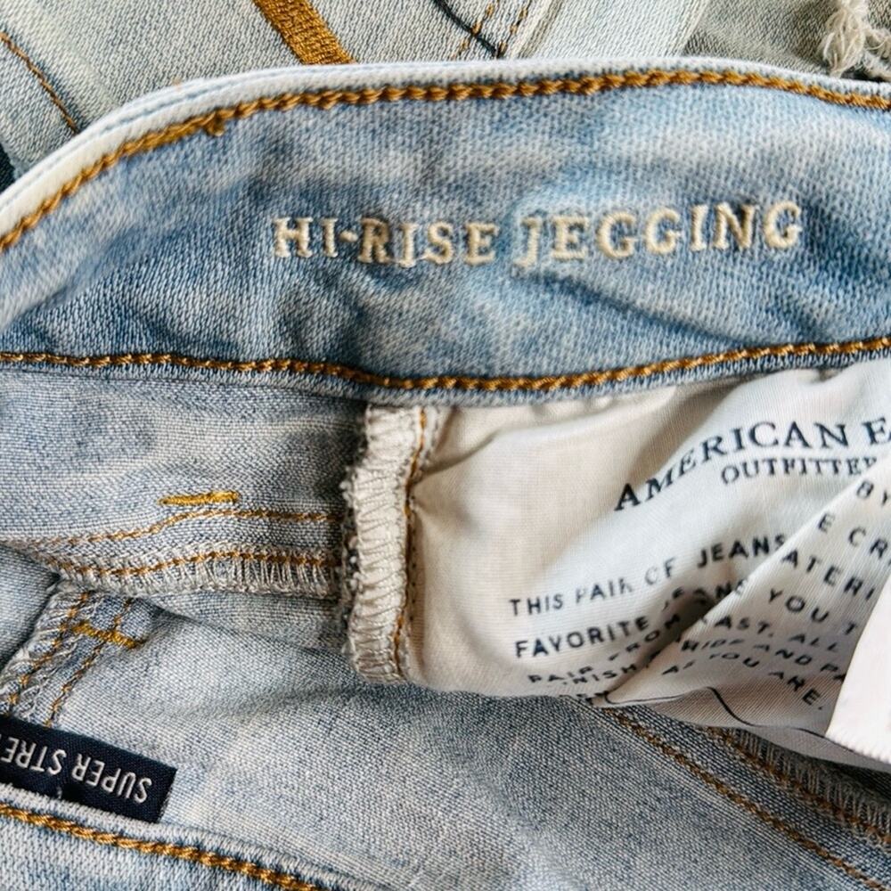 American Eagle Distressed Patchwork Hi Rise Jeggi… - image 4